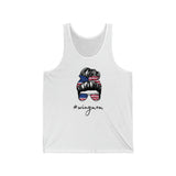 Messy Bun Flag Wingmom Tank