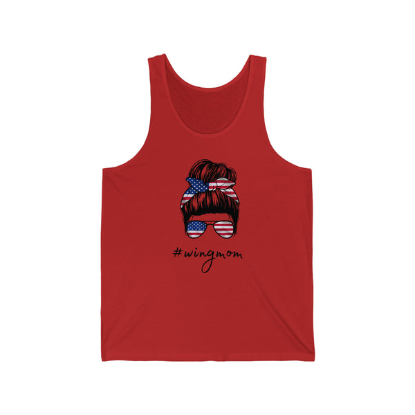 Messy Bun Flag Wingmom Tank