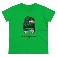 Messy Bun Flag Wingmom Ladies T-shirt