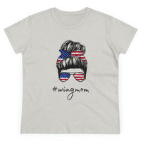 Messy Bun Flag Wingmom Ladies T-shirt