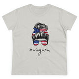 Messy Bun Flag Wingmom Ladies T-shirt