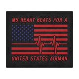 Airman Heartbeat Throw Blanket